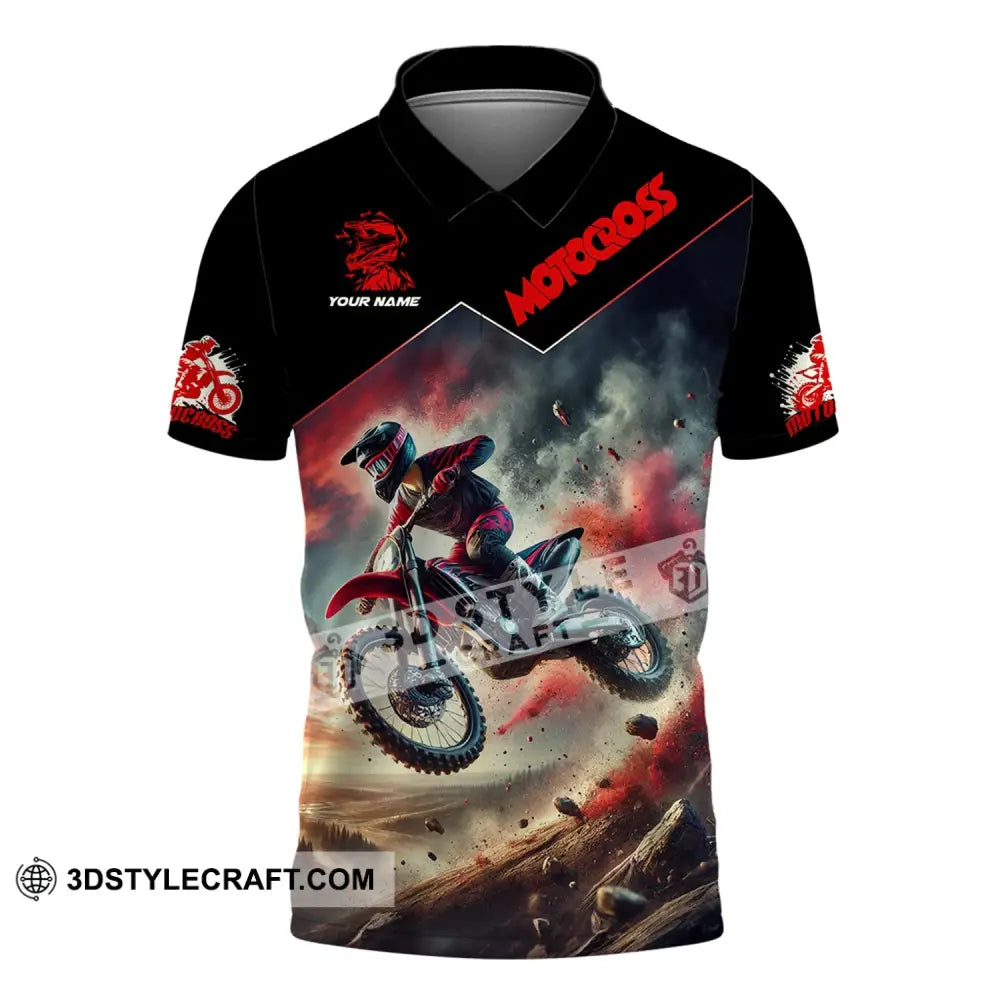 Man Shirt Custom Name Moto Cross Love Gift Polo / S T-Shirt