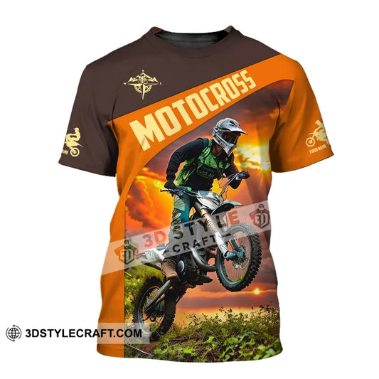 Man Shirt Custom Name Moto Cross Love Gift T-Shirt / S T-Shirt