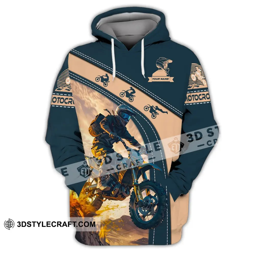 Man Shirt Custom Name Moto Cross Polo Long Sleeve Hoodie / S T-Shirt