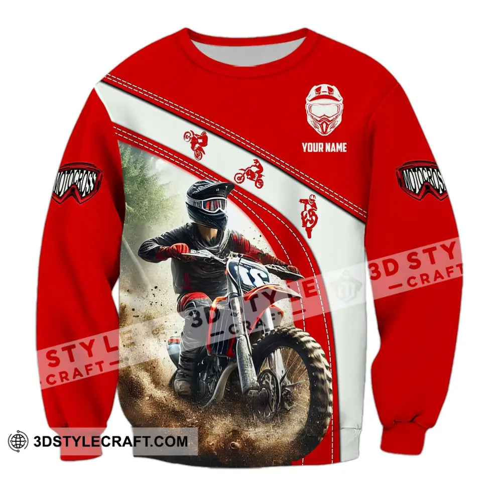 Man Shirt Custom Name Moto Cross Polo Long Sleeve Love Gift / S T-Shirt