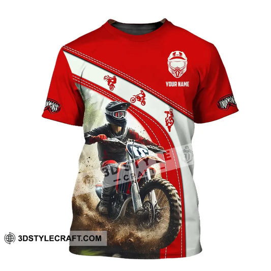 Man Shirt Custom Name Moto Cross Polo Long Sleeve Love Gift T-Shirt / S T-Shirt