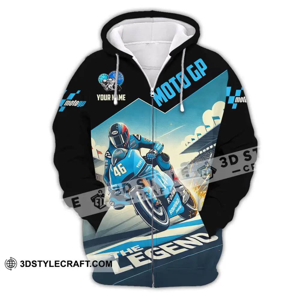 Man Shirt Custom Name Motogp Polo Long Sleeve Gift Zipper Hoodie / S T-Shirt