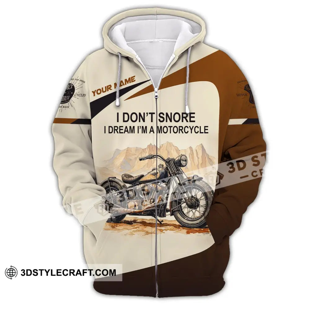 Man Shirt Custom Name Motorcycle Love T-Shirt Hoodie Long Sleeve Zipper / S T-Shirt