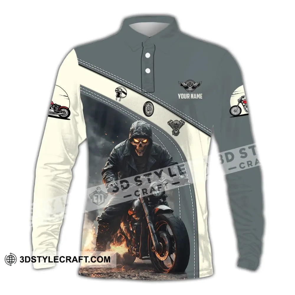 Man Shirt Custom Name Motorcycle Racing Moto Cross T-Shirt Hoodie Long Sleeve Polo / S T-Shirt