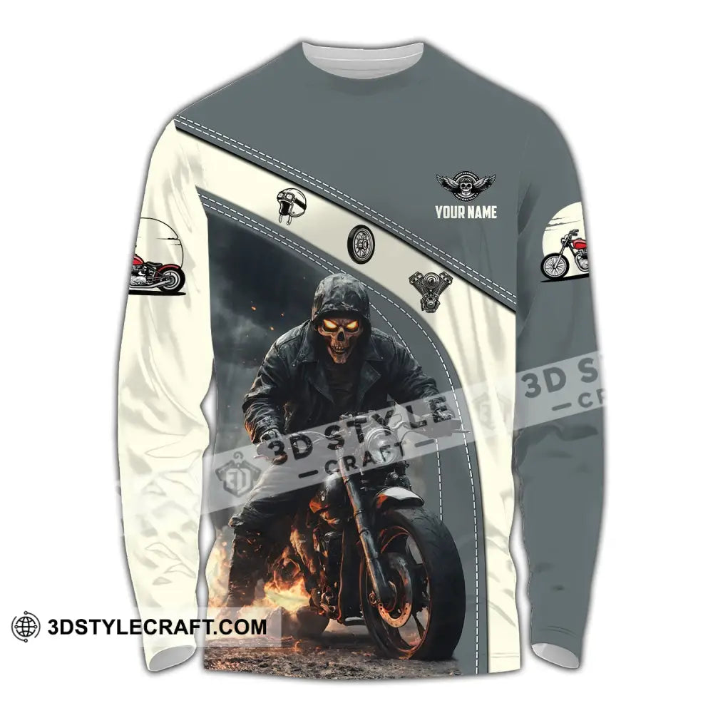 Man Shirt Custom Name Motorcycle Racing Moto Cross T-Shirt Hoodie Long Sleeve / S T-Shirt