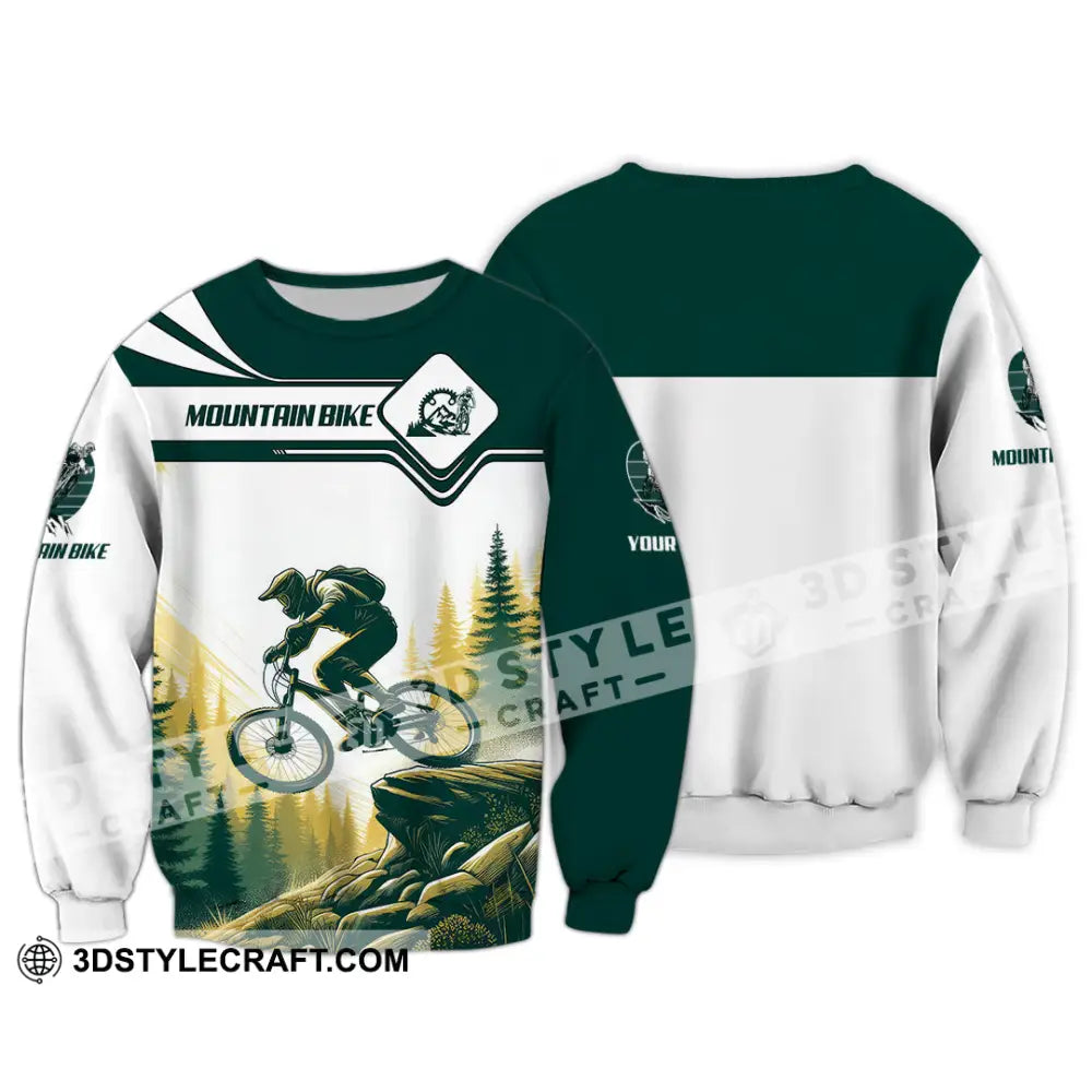 Man Shirt Custom Name Mountain Bike Lover Hoodie Polo Long Sleeve / S T-Shirt