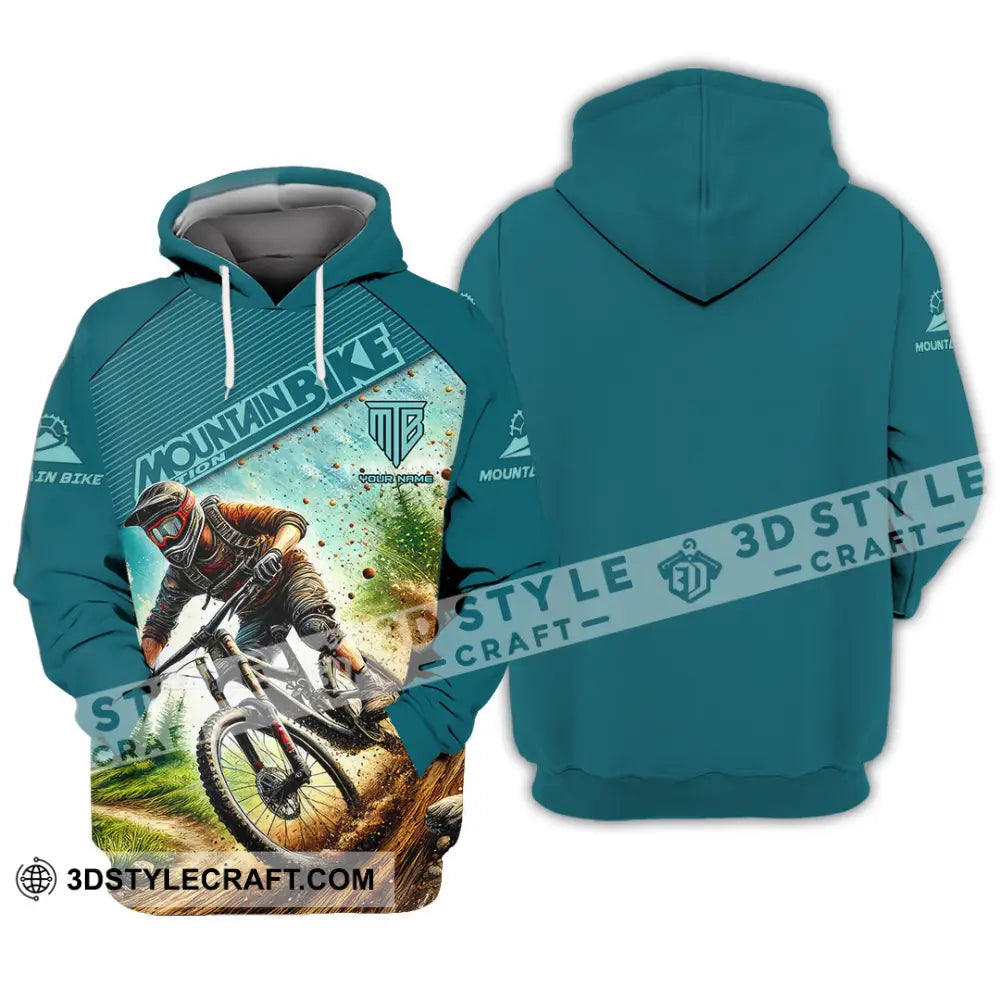 Man Shirt Custom Name Mountain Bike Lover Hoodie Polo Long Sleeve / S T-Shirt