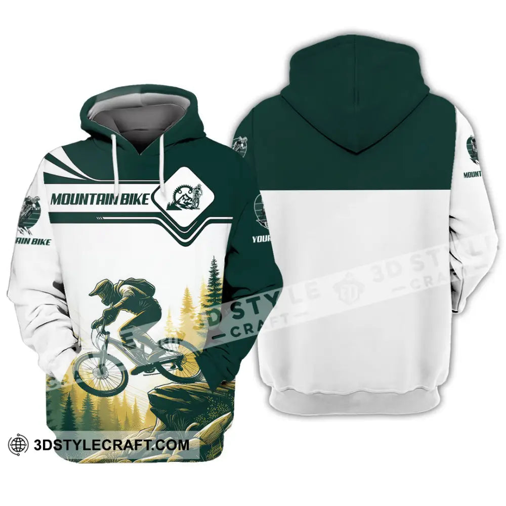 Man Shirt Custom Name Mountain Bike Lover Hoodie Polo Long Sleeve / S T-Shirt