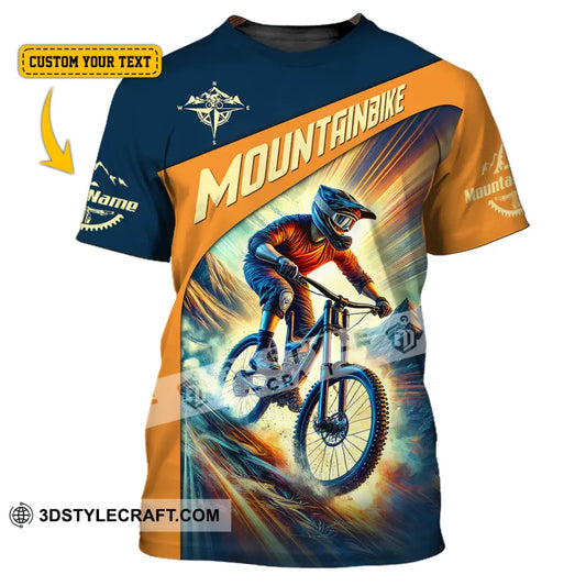 Man Shirt Custom Name Mountain Bike Lover Hoodie Polo Long Sleeve T-Shirt