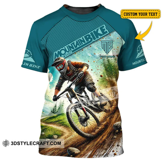 Man Shirt Custom Name Mountain Bike Lover Hoodie Polo Long Sleeve T-Shirt