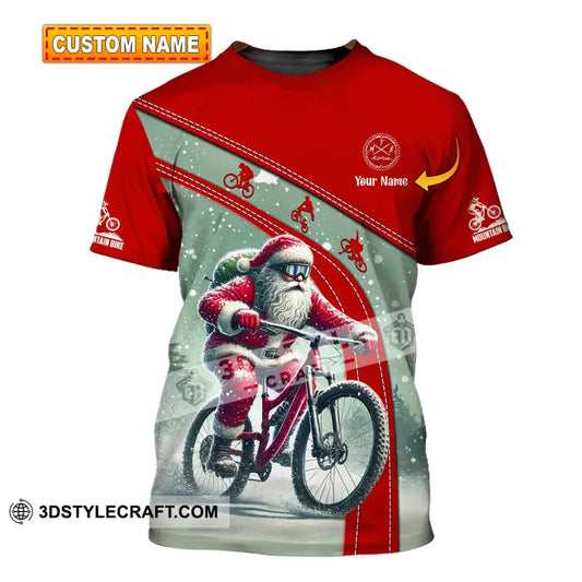 Man Shirt Custom Name Mountain Bike Lover T-Shirt Christmas Gift T-Shirt