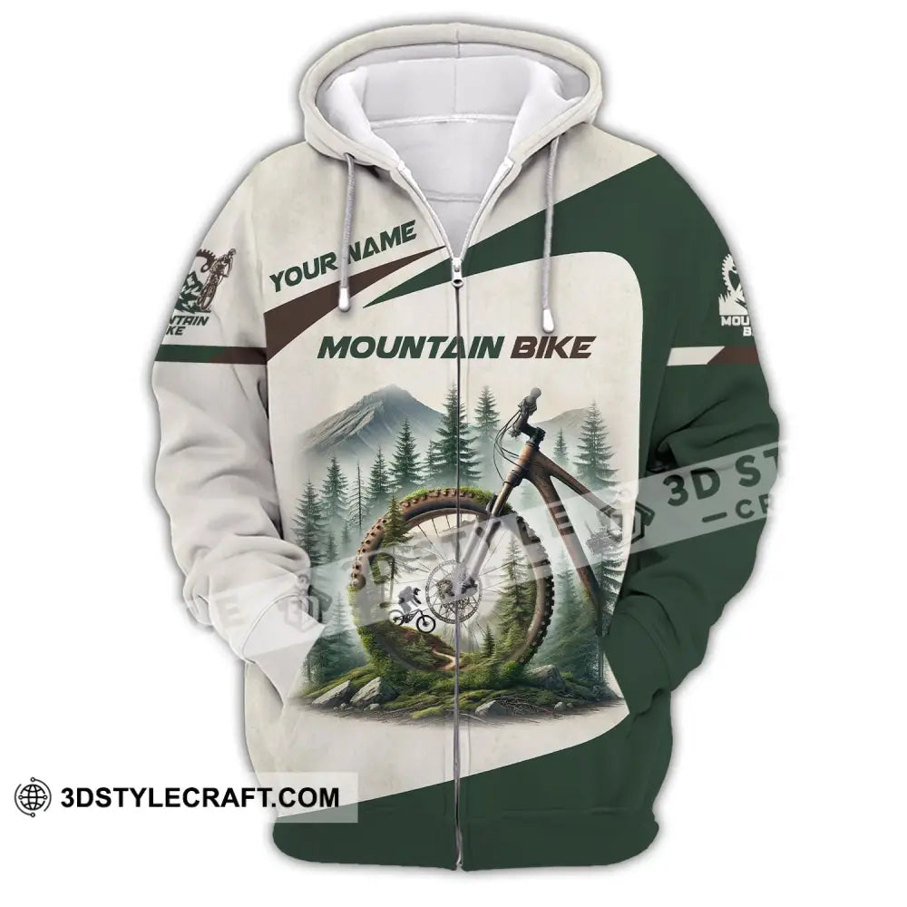 Man Shirt Custom Name Mountain Bike Lover T-Shirt Zipper Hoodie / S T-Shirt