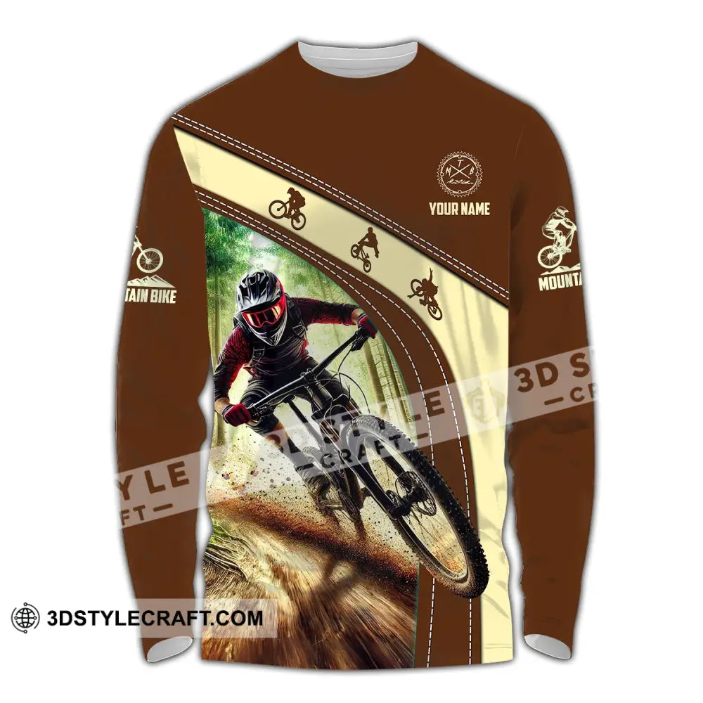 Man Shirt Custom Name Mountain Bike Polo Long Sleeve Gift / S T-Shirt