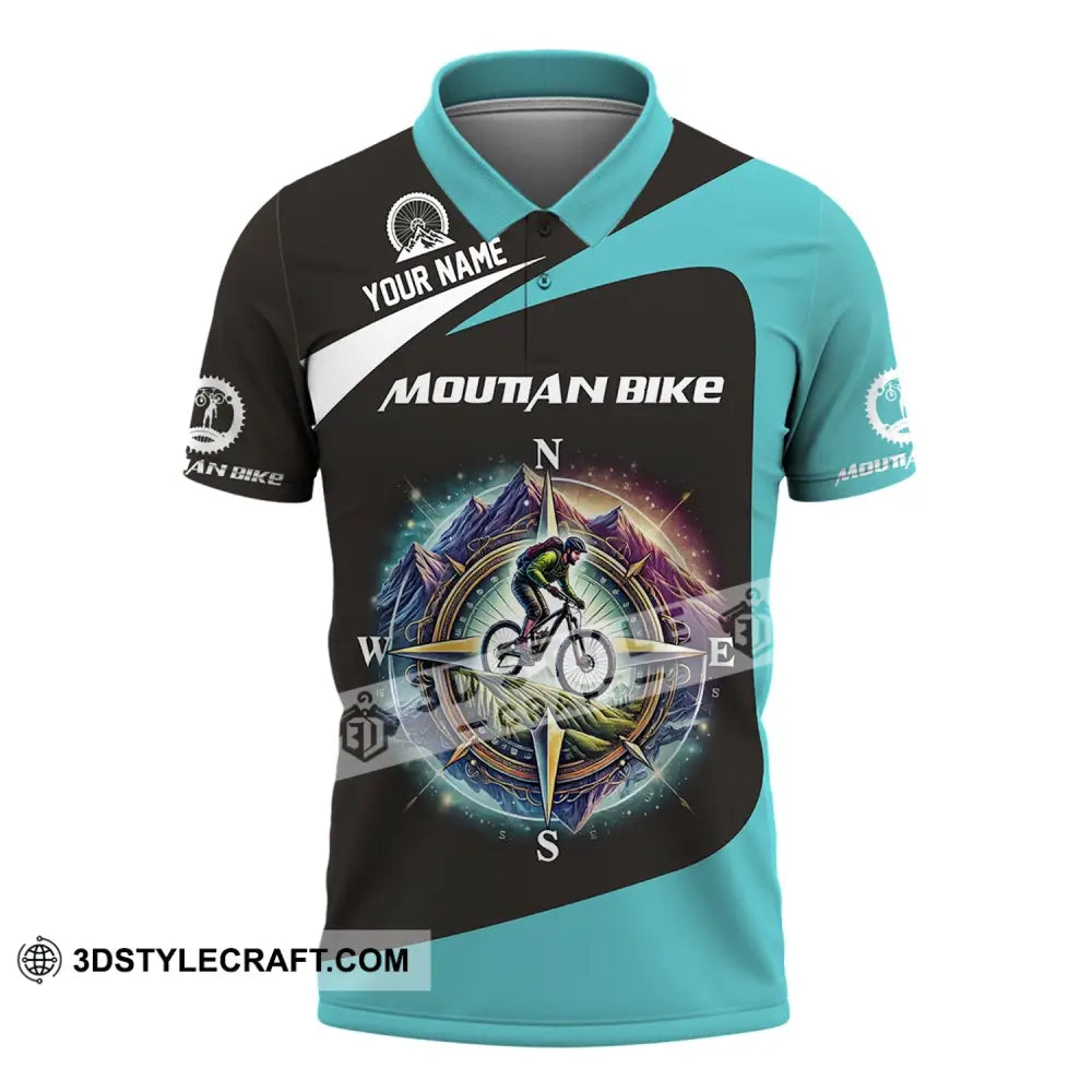 Man Shirt Custom Name Mountain Bike Polo Long Sleeve Gift / S T-Shirt