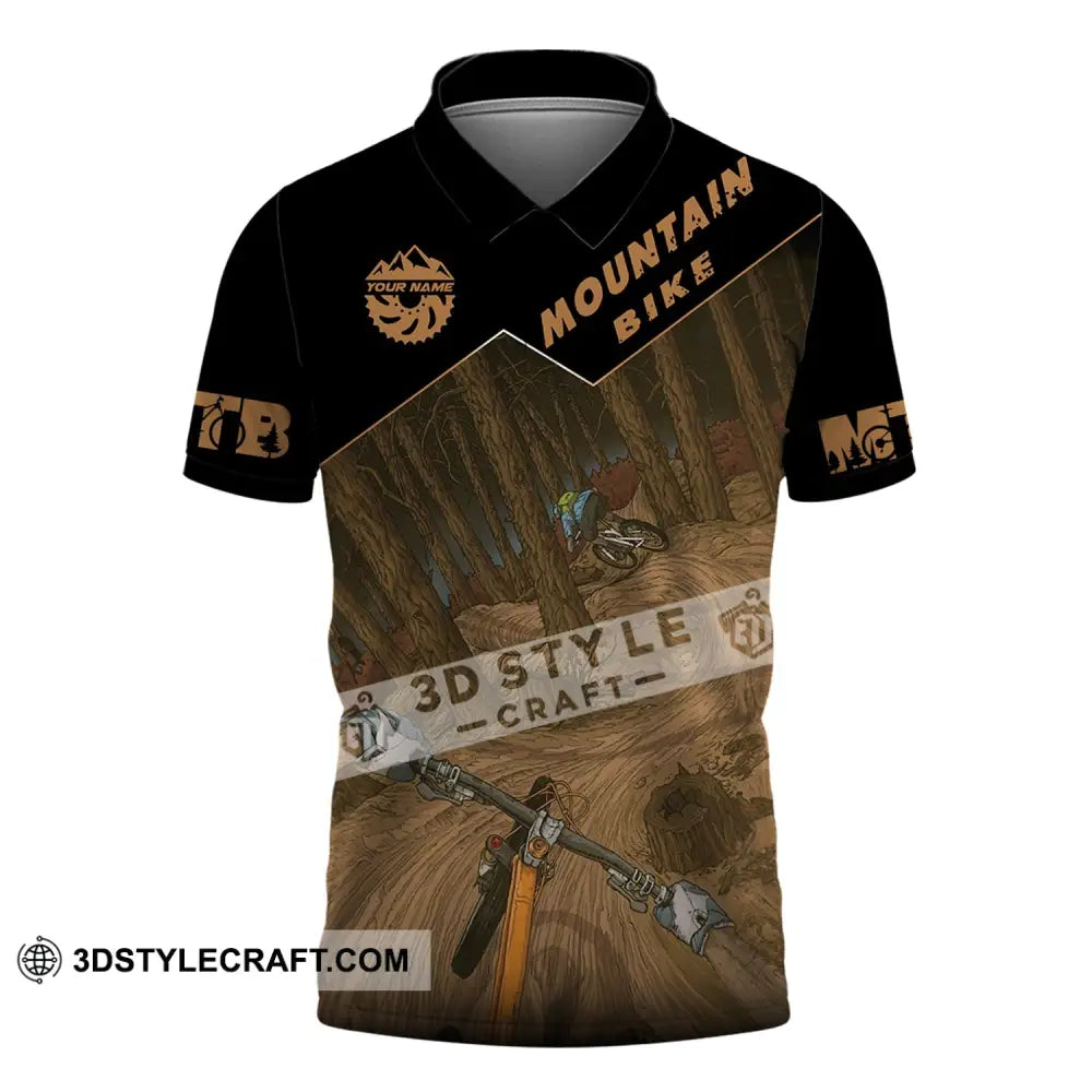 Man Shirt Custom Name Mountain Bike Polo Long Sleeve Gift / S T-Shirt