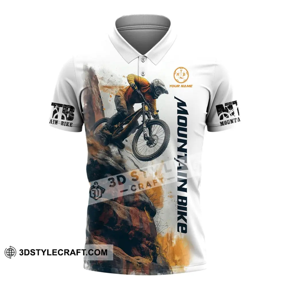 Man Shirt Custom Name Mountain Bike Polo Long Sleeve Gift / S T-Shirt