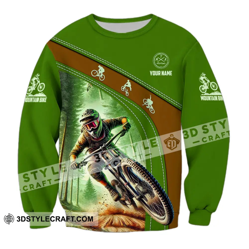 Man Shirt Custom Name Mountain Bike Polo Long Sleeve Gift / S T-Shirt