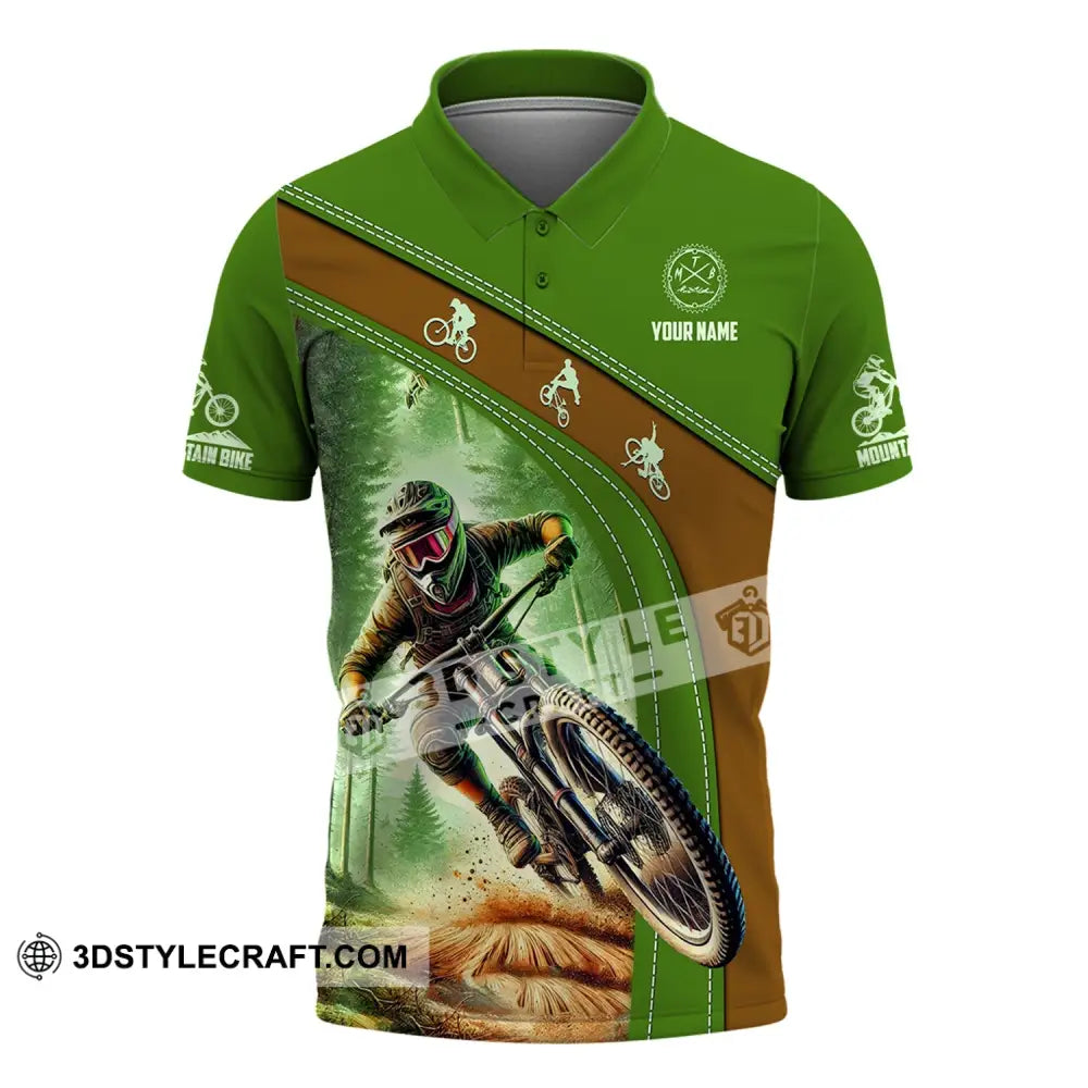 Man Shirt Custom Name Mountain Bike Polo Long Sleeve Gift / S T-Shirt