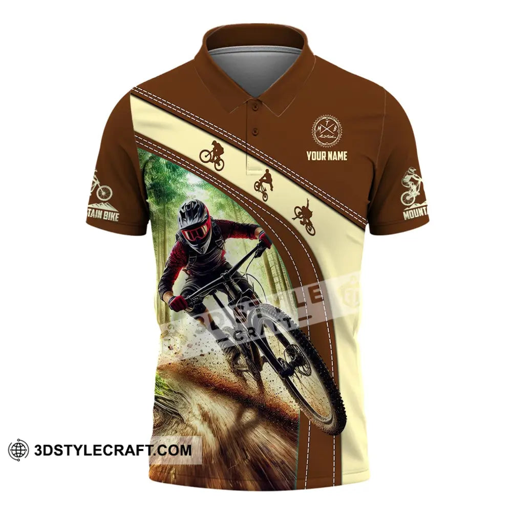 Man Shirt Custom Name Mountain Bike Polo Long Sleeve Gift / S T-Shirt