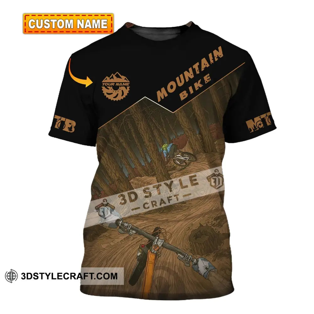 Man Shirt Custom Name Mountain Bike Polo Long Sleeve Gift T-Shirt