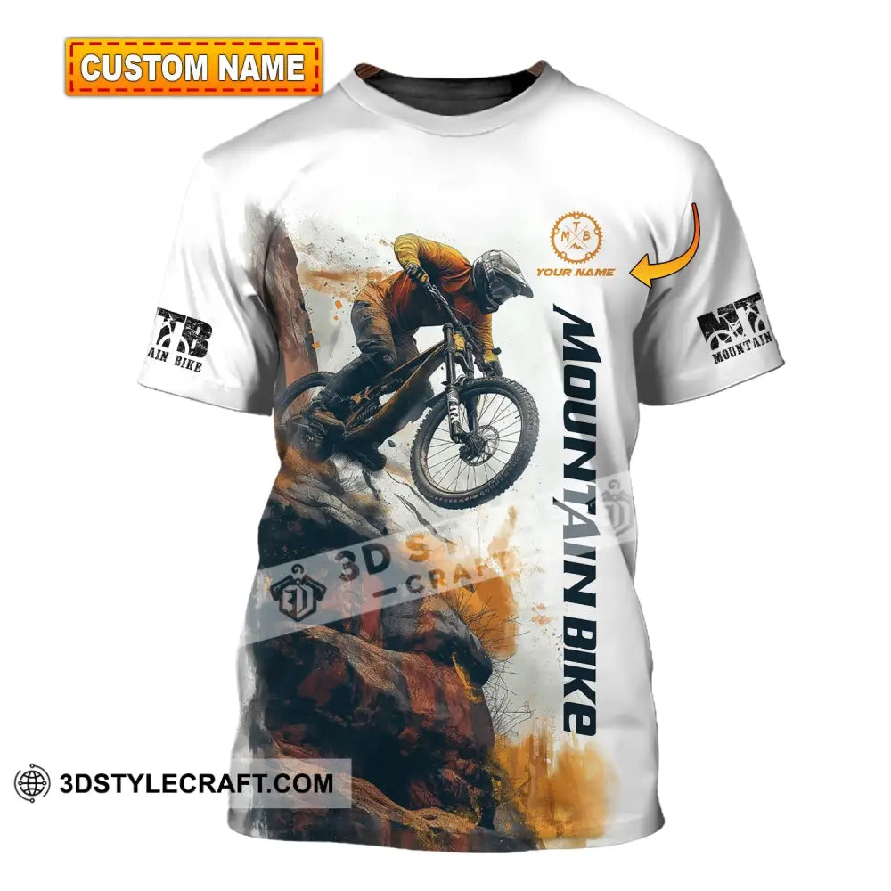 Man Shirt Custom Name Mountain Bike Polo Long Sleeve Gift T-Shirt