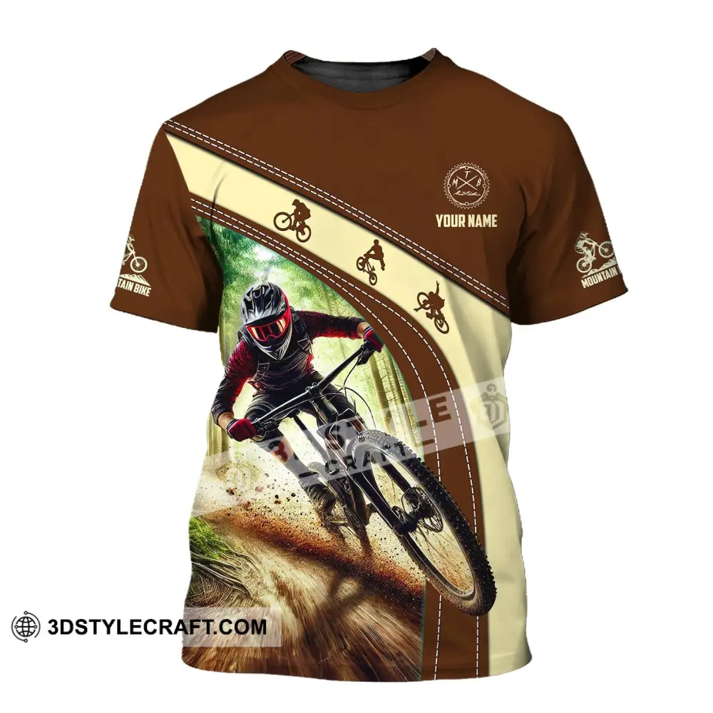 Man Shirt Custom Name Mountain Bike Polo Long Sleeve Gift T-Shirt / S T-Shirt