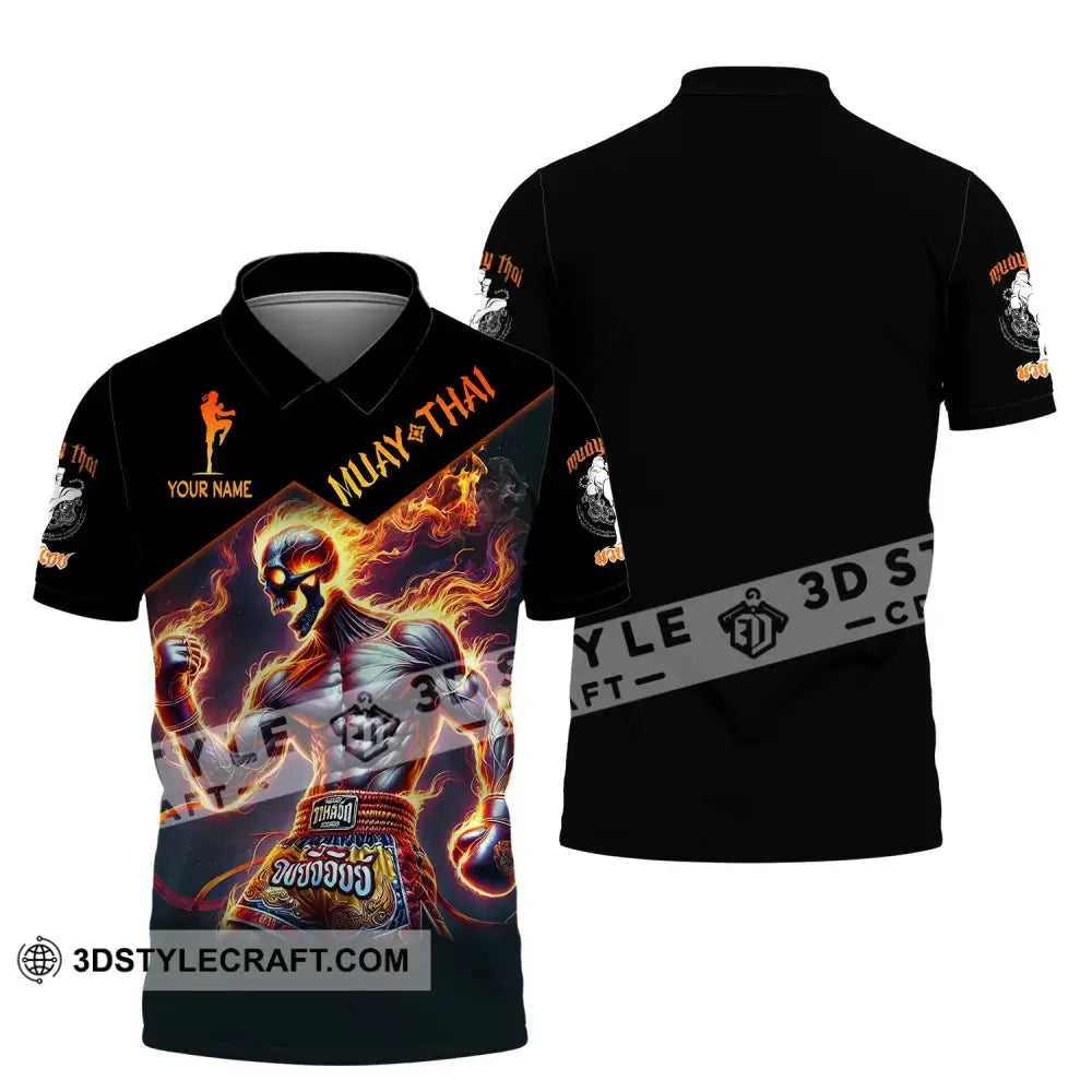 Man Shirt Custom Name Muay Thai Hoodie Polo Long Sleeve / S T-Shirt