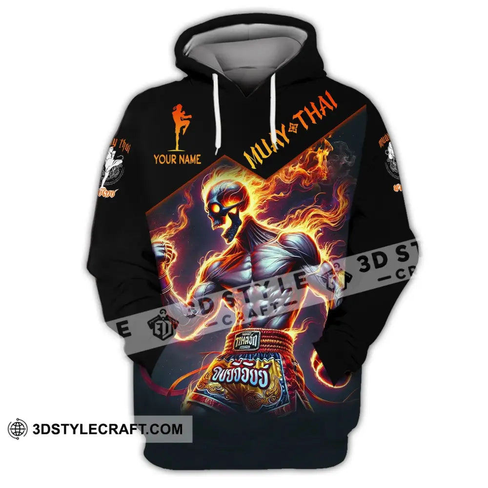 Man Shirt Custom Name Muay Thai Hoodie Polo Long Sleeve / S T-Shirt