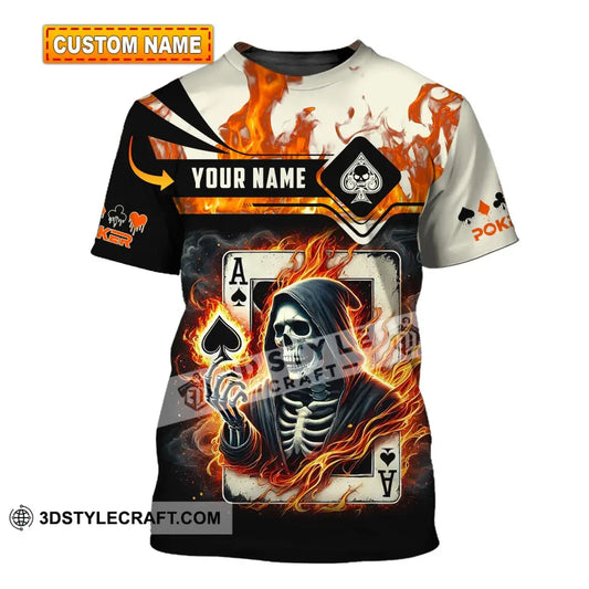 Man Shirt Custom Name Poker King T-Shirt Hoodie Long Sleeve Casino T-Shirt