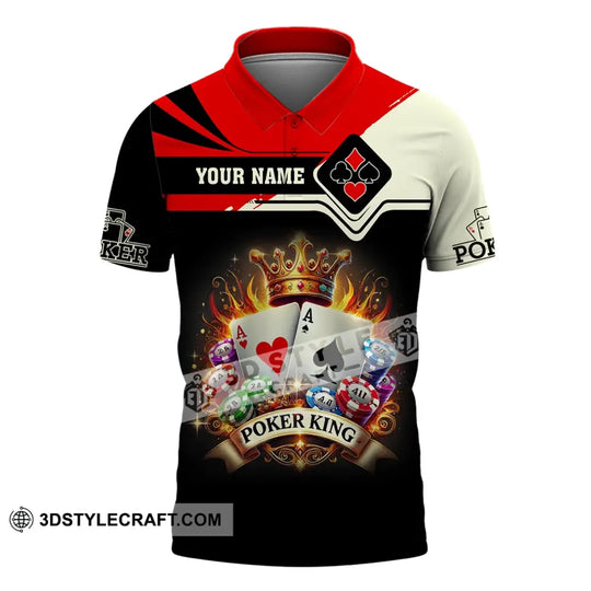 Man Shirt, Custom Name Poker Shirt, Poker King T-Shirt Hoodie Long Sleeve Shirt, Casino Shirt style option 4