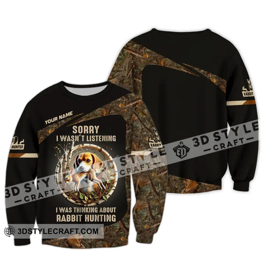 Man Shirt, Custom Name Rabbit Hunter Shirt, Rabbit Hunting T-Shirt Hoodie Long Sleeve Shirt style option 4