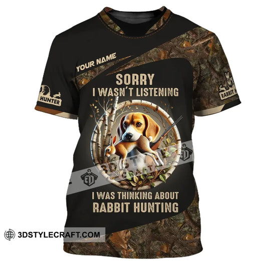 Man Shirt Custom Name Rabbit Hunter Hunting T-Shirt Hoodie Long Sleeve / S T-Shirt