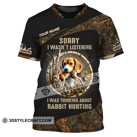 Man Shirt, Custom Name Rabbit Hunter Shirt, Rabbit Hunting T-Shirt Hoodie Long Sleeve Shirt style option 2