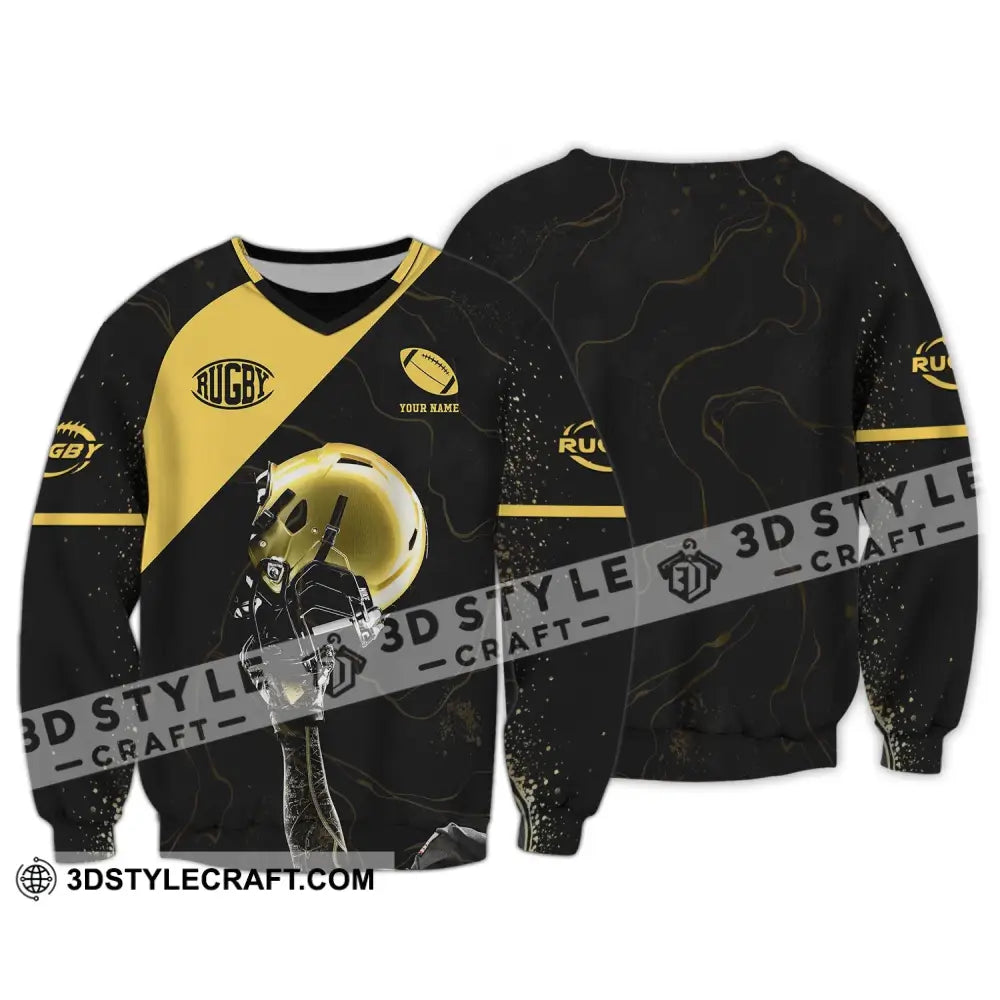 Man Shirt Custom Name Rugby Football Apparel Long Sleeve / S T-Shirt