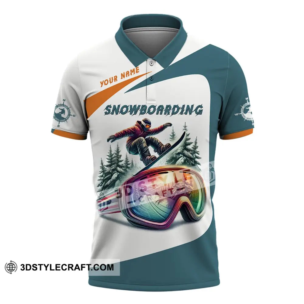 Man Shirt Custom Name Snowboarding Polo Long Sleeve Gift / S T-Shirt