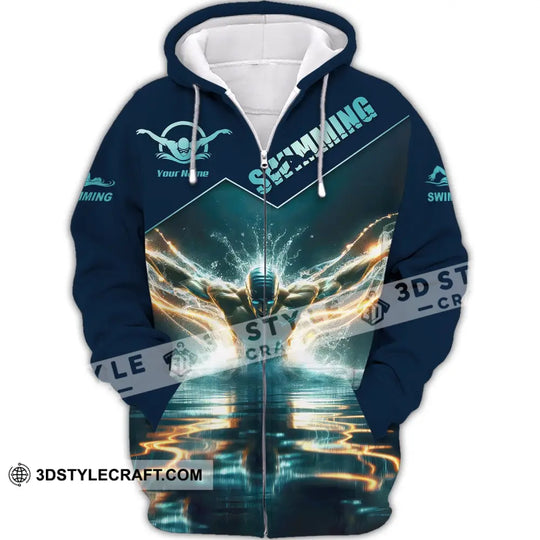 Man Shirt, Custom Name Swimming Shirt, Swimming Man, Shirt for Swimmers style option 3