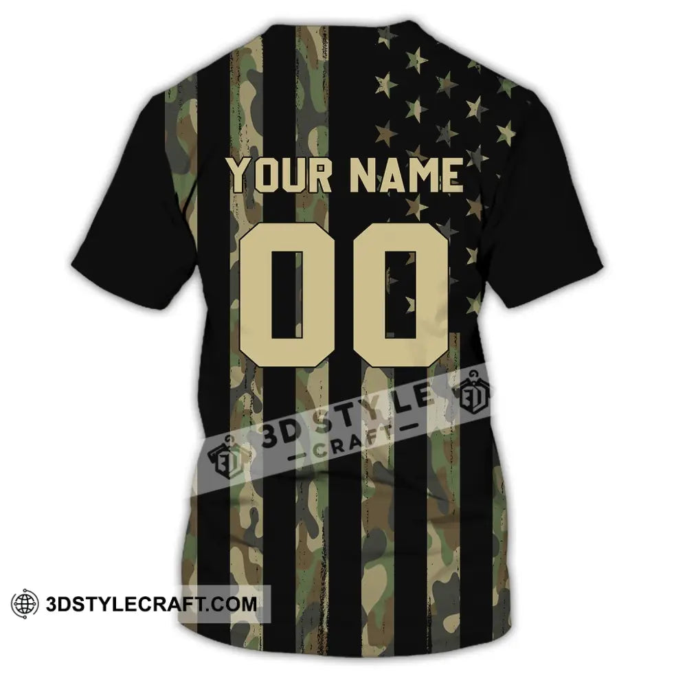 Man Shirt - Custom Name T-Shirt American Flag Us T-Shirt