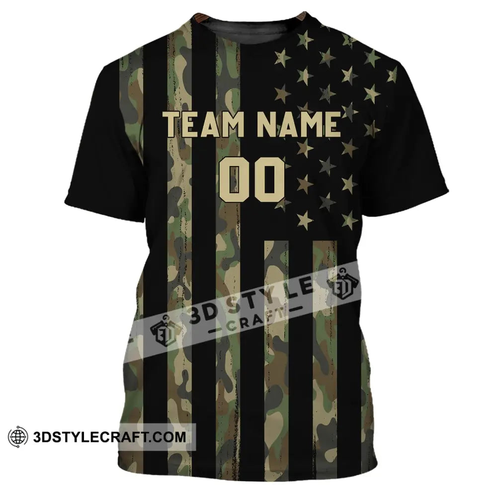 Man Shirt - Custom Name T-Shirt American Flag Us T-Shirt