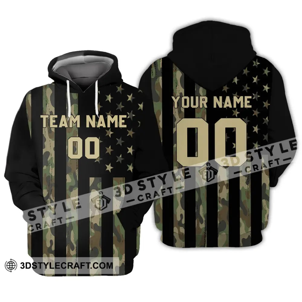 Man Shirt - Custom Name T-Shirt American Flag Us Hoodie / S T-Shirt