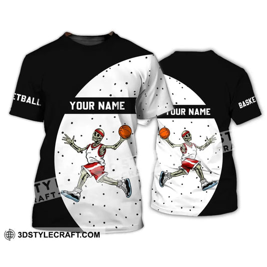 Man Shirt - Custom Name T-Shirt Basketball Skeleton Clothing / S T-Shirt