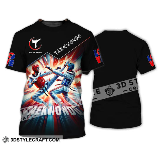 Man Shirt, Custom Name Taekwondo Shirt, Taekwondo Lover Hoodie Shirt Polo Long Sleeve Shirt style option 2