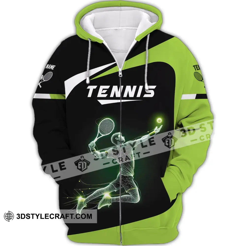 Man Shirt Custom Name Tennis T-Shirt For Team Gift Players Zipper Hoodie / S