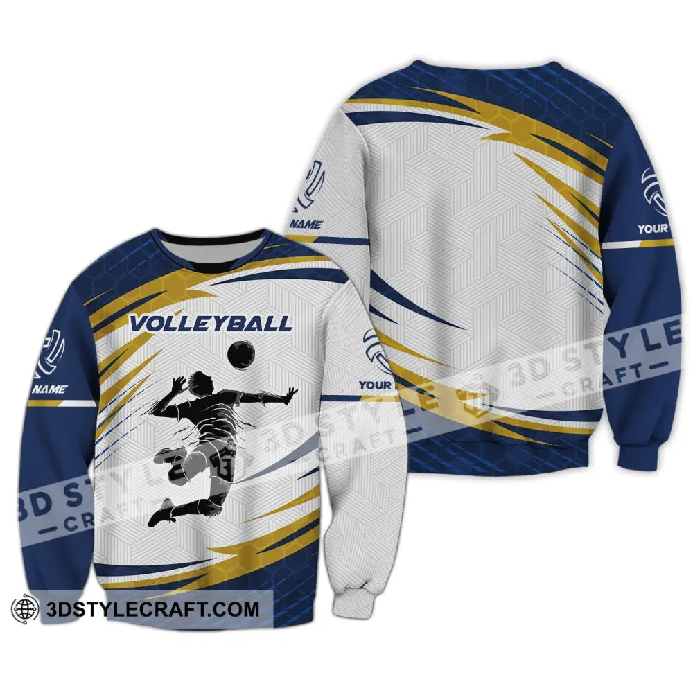 Man Shirt Custom Name Volleyball T-Shirt Gift For Player Long Sleeve / S T-Shirt