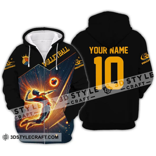 Man Shirt, Custom Name Volleyball T-Shirt, Volleyball Hoodie Long Sleeve Shirt style option 3