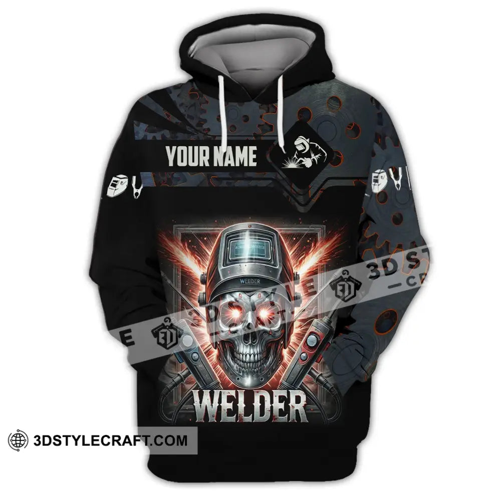 Man Shirt Custom Name Welder Polo Hoodie Long Sleeve / S T-Shirt