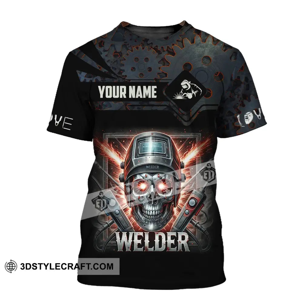 Man Shirt Custom Name Welder Polo Hoodie Long Sleeve T-Shirt / S T-Shirt