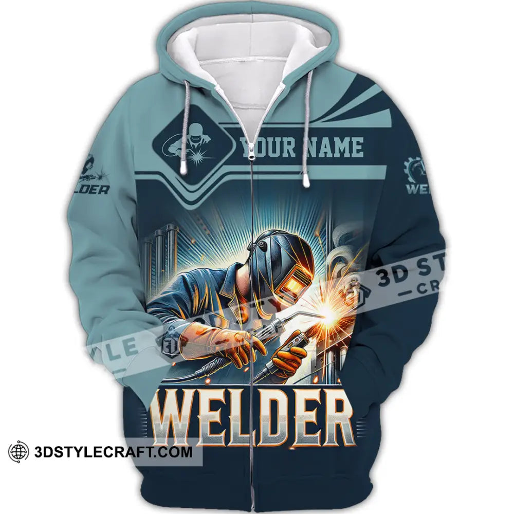 Man Shirt Custom Name Welder Polo Long Sleeve Gift For Zipper Hoodie / S T-Shirt