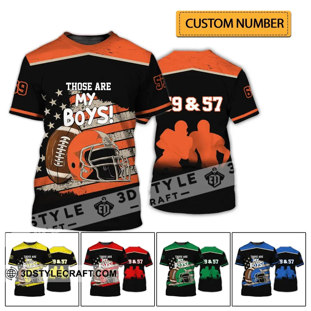 Man Shirt - Custom Rugby Football T-Shirt Those Are My Boys Clothing T-Shirt