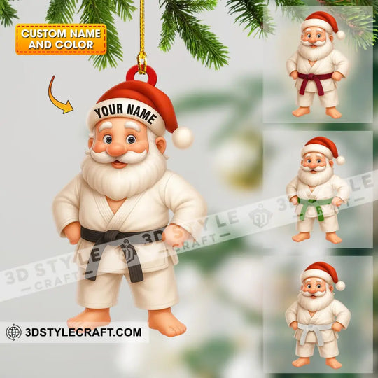 Martial Arts Santa Home Decor, Christmas Ornament, Personalized Ornament style option 1