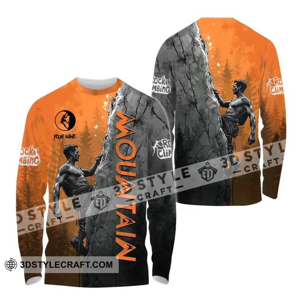 Men Shirt Custom Climbing Mountain Shirt Long Sleeve Shirt / S T shirt